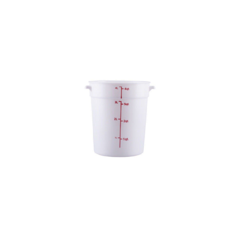 CAC China FS3P-4W Food Storage Container 4 Qt. Round