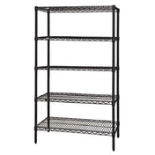 Quantum WR86-2436BK-5 Wire Shelving Starter Kit 36"W X 24"D X 86"H 600 800 Lb. Capacity