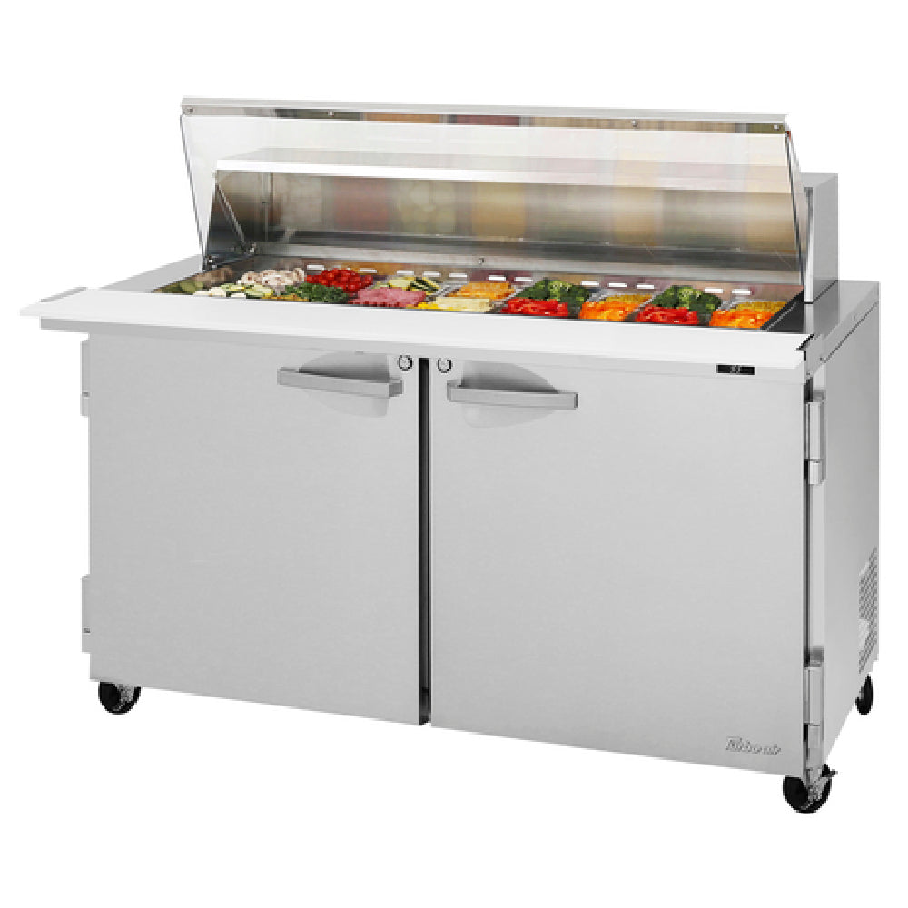 Turbo Air PST-60-24-N-CL PRO Series Mega Top Sandwich/Salad Prep Table With Clear Lid