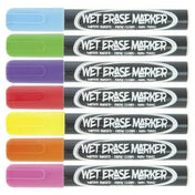Hubert 95735 - Wet Erase Marker Set, 7-piece, Medium Point