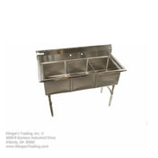 Klinger's Trading ECS31818 - Economy Sink, Three Compartment, 57"W X 25-1/2"D X 41"H