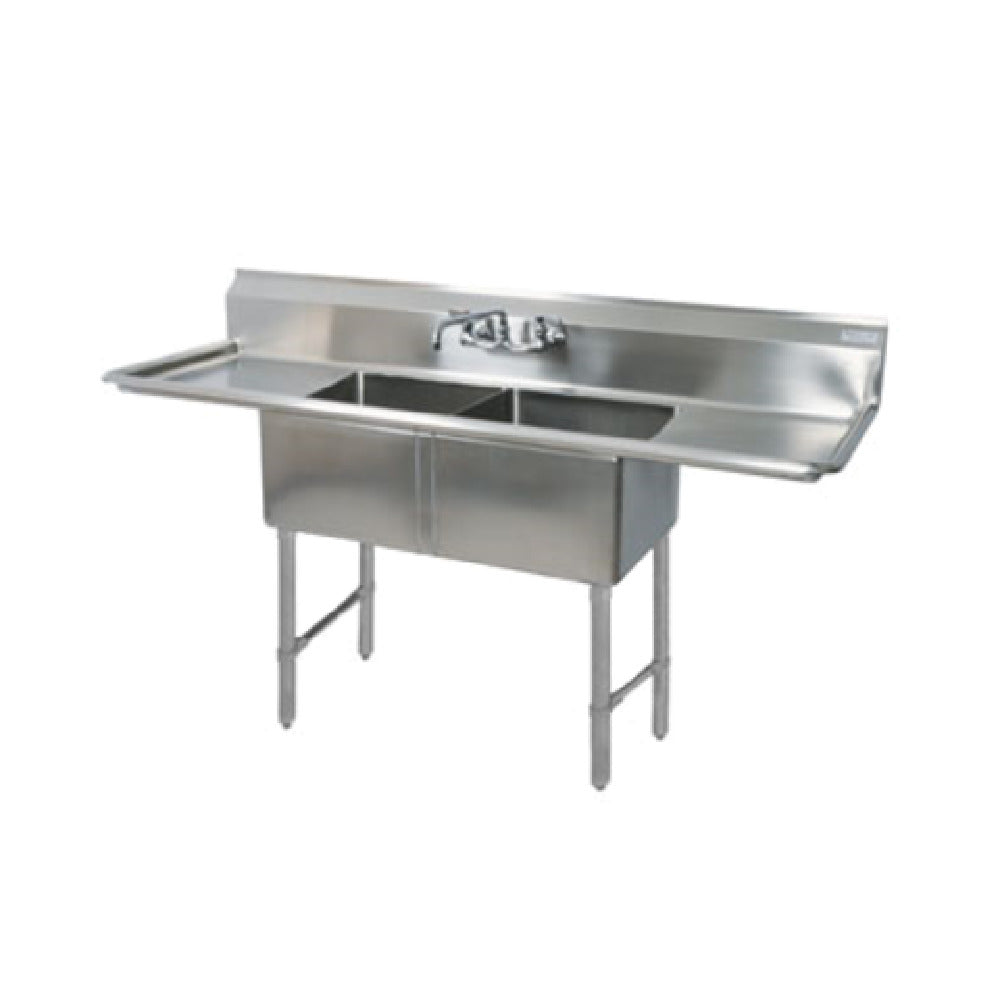 BK Resources BKS-2-20-12-18TS Sink Two Compartment 76"W X 25-13/16"D X 43-3/4"H Overall Size