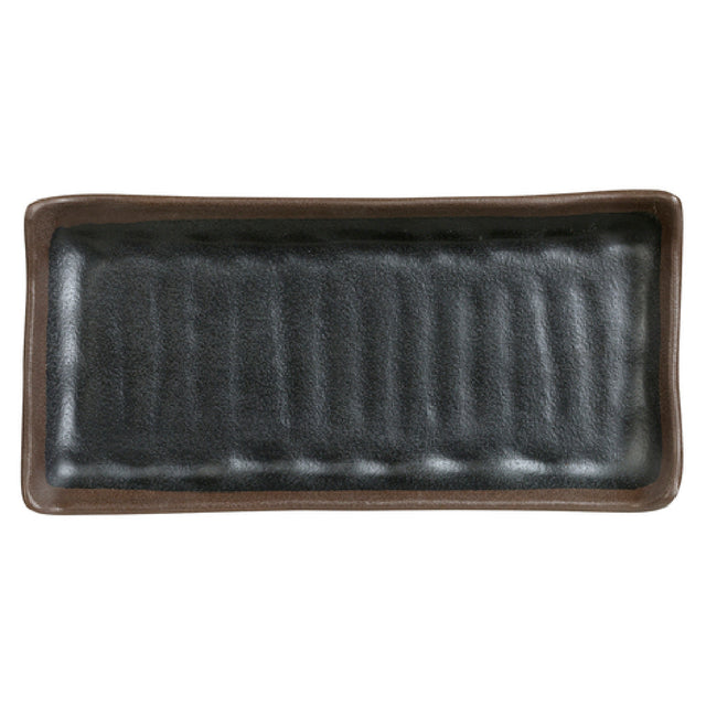 Steelite 7199TM010 Rectangle Plate 10.25" X 4.875" X 0.75" Greystone