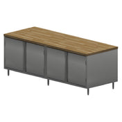 BK Resources CMT-3096H Chef Table Cabinet Base With Hinged Doors 96"W X 30"D X 34-3/4"H Overall Size