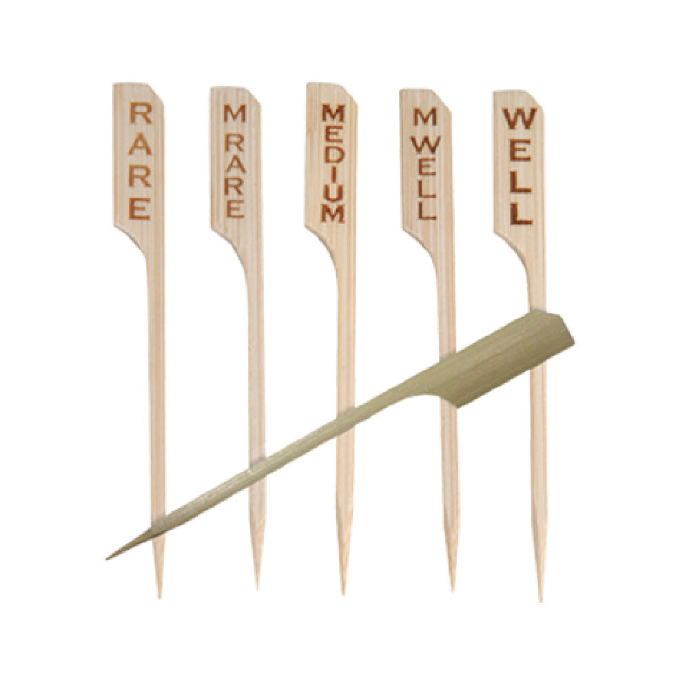 FOH AST006NAB82 Servewise® Disposable Meat Marker Picks 3-1/2" Bamboo