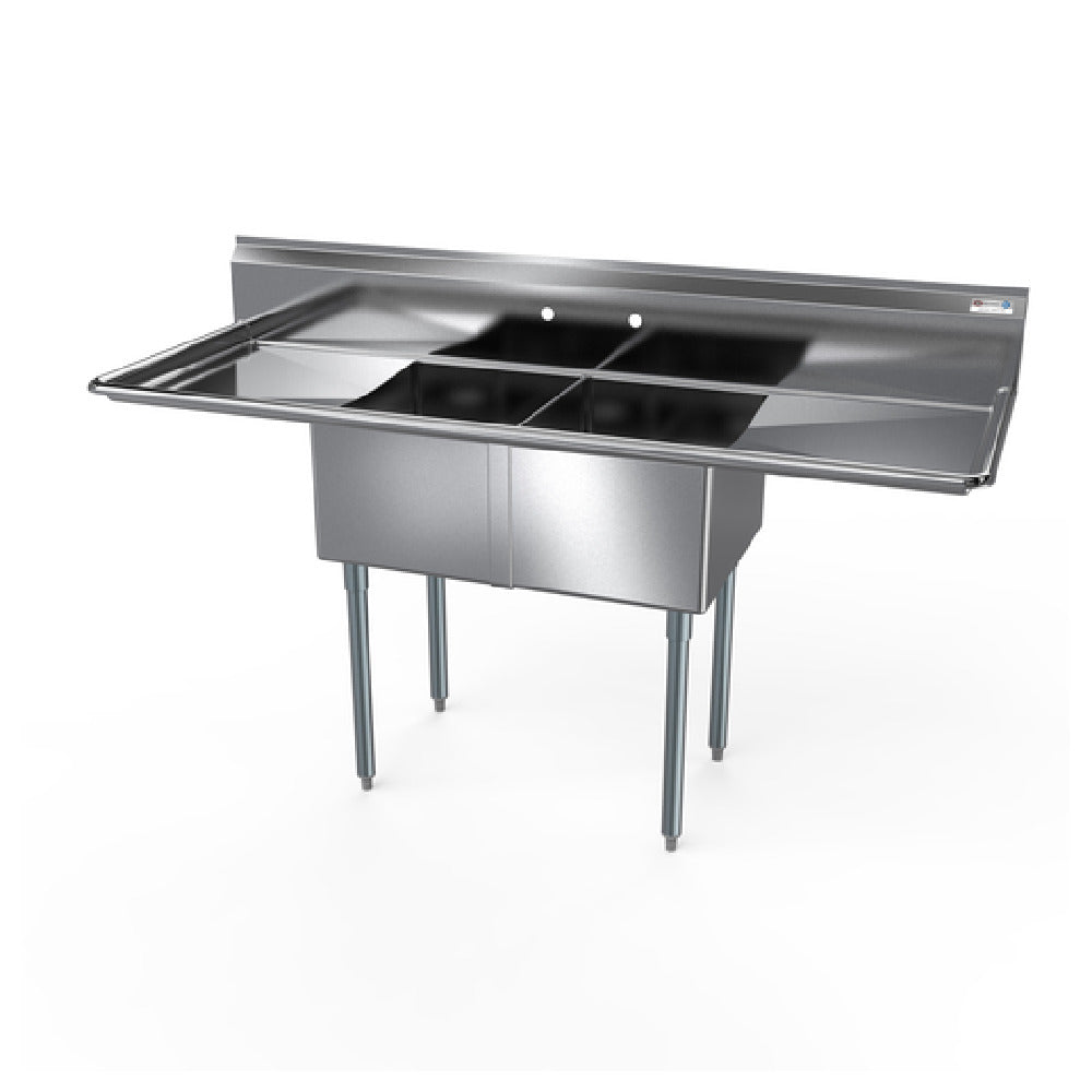 NBR Equipment 2SG-242414LR24 Economy Sink Two-compartment 96"W X 29-1/2"D X 43-3/4"H Overall Size