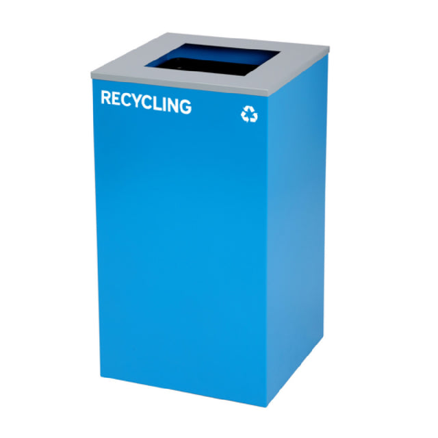 Alpine Industries ALP4450-KIT-BLU-S-RE Recycling Bin 29 Gallon Square