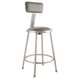 National Public Seating 6424B NPS® Heavy Duty Steel Stool With Backrest 24" Black