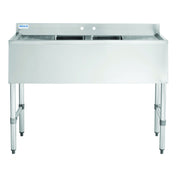 Hubert 13569 - Kratos® Underbar Compartment Sink, (2) Bowls, 48"W X 18.75"D X 33"H