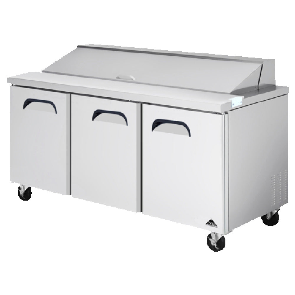 Akita AST-72 Salad / Sandwich Prep Table Three-section 72-4/10"W