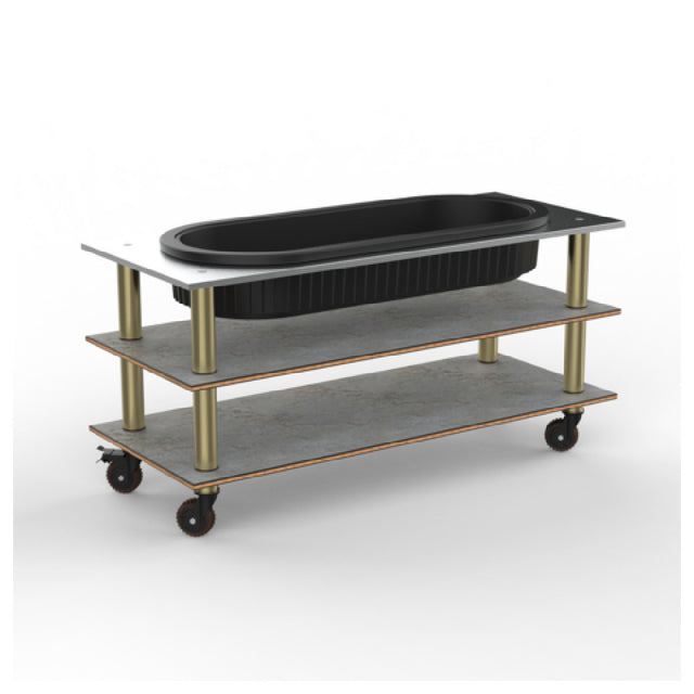 Steelite MGCMLE03GBXH - Modular Salad Bar Unit Grey Slate Brushed Brass Hea, 71.0" X 29.5" X 35.0"