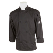 Mercer Culinary M60012BK1X Millennia® Unisex Jacket (8) Cloth Knot Buttons Shoulder Pocket