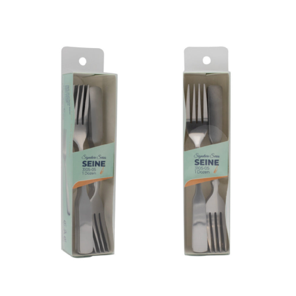 CAC China 3105-05 Seine Dinner Fork 7 3/4" 18/0 Stainless Steel High Weight