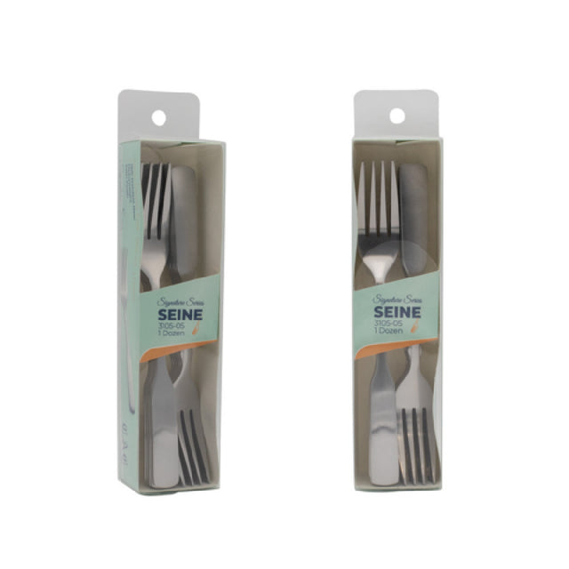 CAC China 3105-05 Seine Dinner Fork 7 3/4" 18/0 Stainless Steel High Weight