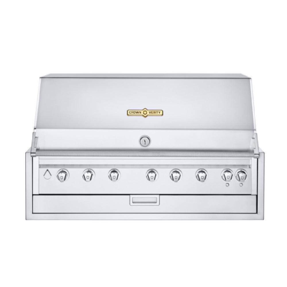 Crown Verity IBI48-LT Infinite Series 48" Built-In Outdoor Charbroiler Grill (7) 14750 BTUH Stainless Steel Burners
