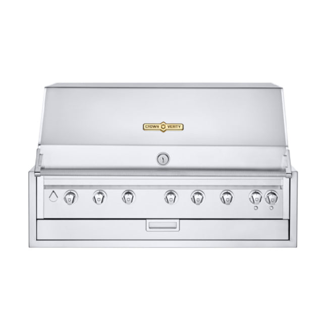 Crown Verity IBI48-LT Infinite Series 48" Built-In Outdoor Charbroiler Grill (7) 14750 BTUH Stainless Steel Burners