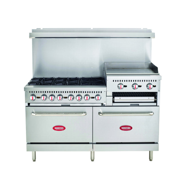 Hubert 180540 - (180540) Kratos® Gas Range, 60"W X 32-3/5"D X 60"H, Natural Gas