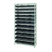 Quantum WR12-109CO Bin Wire Shelving System Conductive 36"W X 12"D X 74"H Overall Size