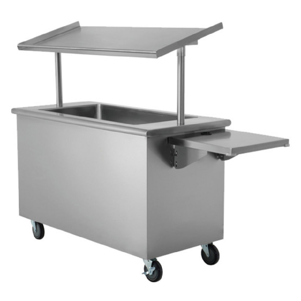 Hubert 27793 - Mobile Breakfast Cart, 26"W X 73"D X 55.75"H, With Ice Bin