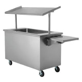 Hubert 27793 - Mobile Breakfast Cart, 26"W X 73"D X 55.75"H, With Ice Bin