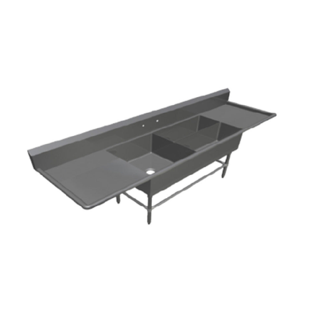John Boos 3PBPS32244-2D30 Pro-Bowl Platter Sink 3-compartment 119-3/16"W X 29-1/2"D X 43"H Overall Size