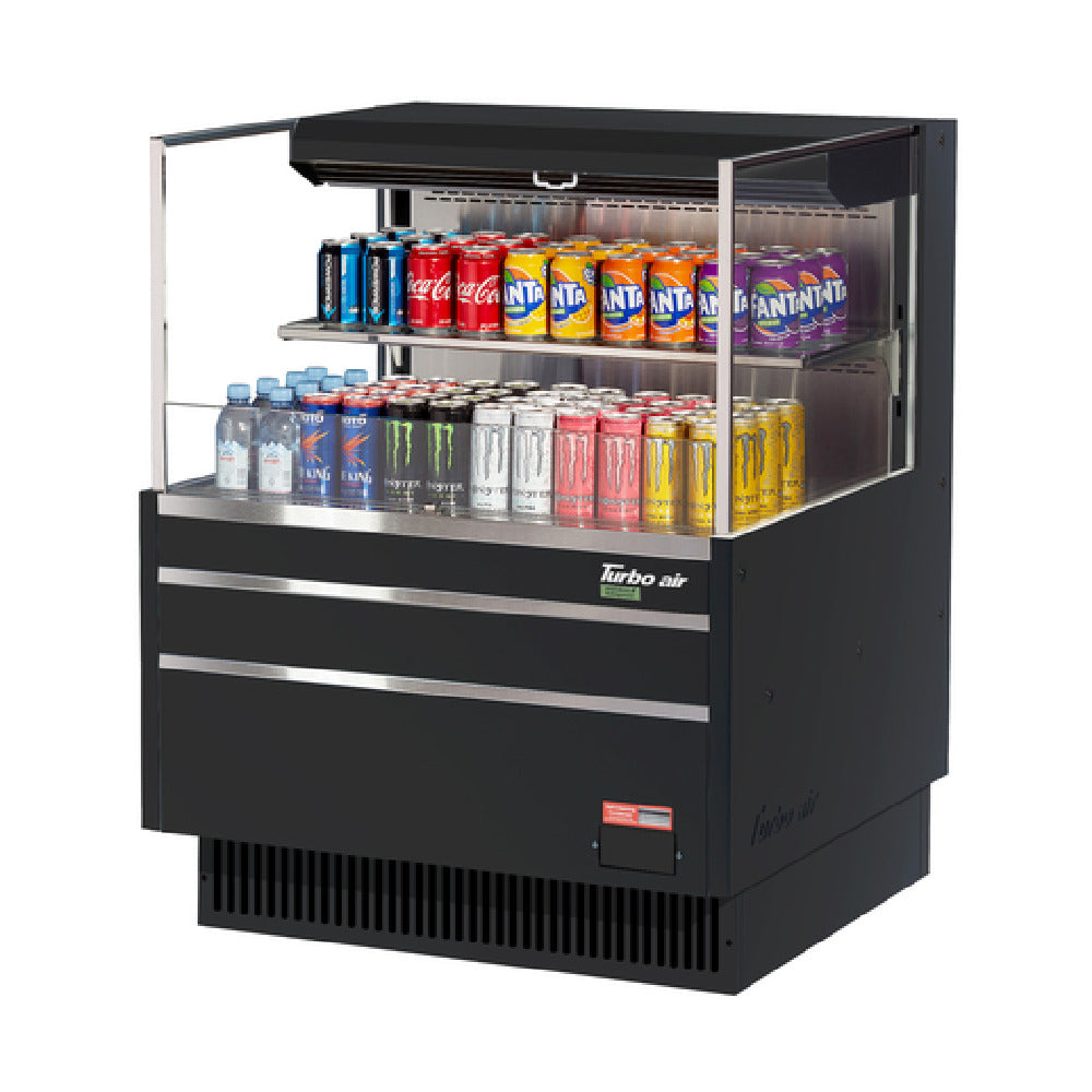 Turbo Air TOM-36L-UF-W(B)-2S-N Horizontal Open Display Merchandiser Low-profile
