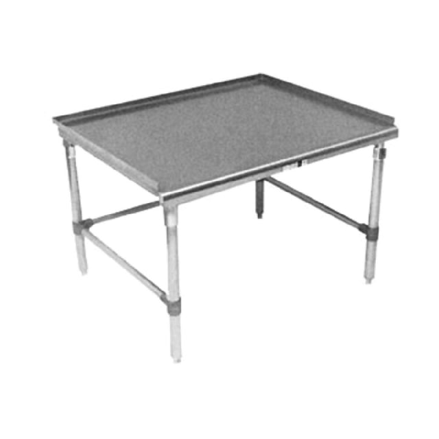 John Boos GS6-3672SBK Equipment Stand 72"W X 36"D X 24"H 16/300 Stainless Steel Top With 1-1/2"H Up-turn On Back & Both Sides
