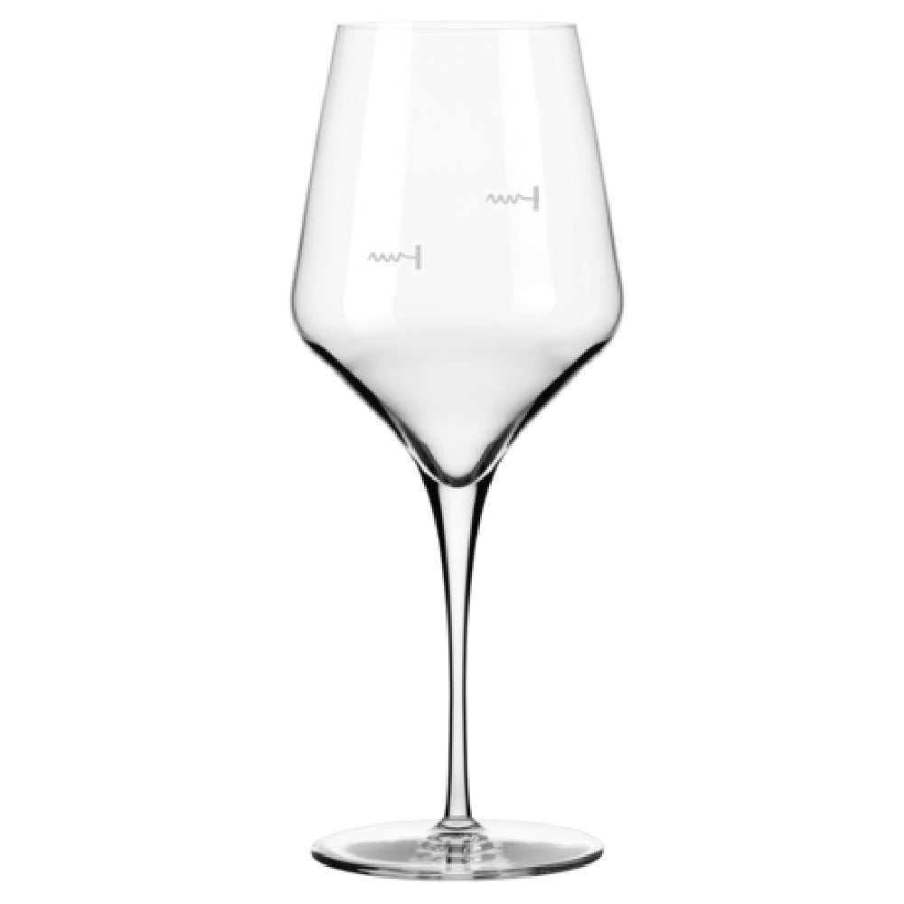 Libbey 9323/U225A Wine Glass 16 Oz Pour Control: Corkscrew Markings At 6 Oz. And 9 Oz.