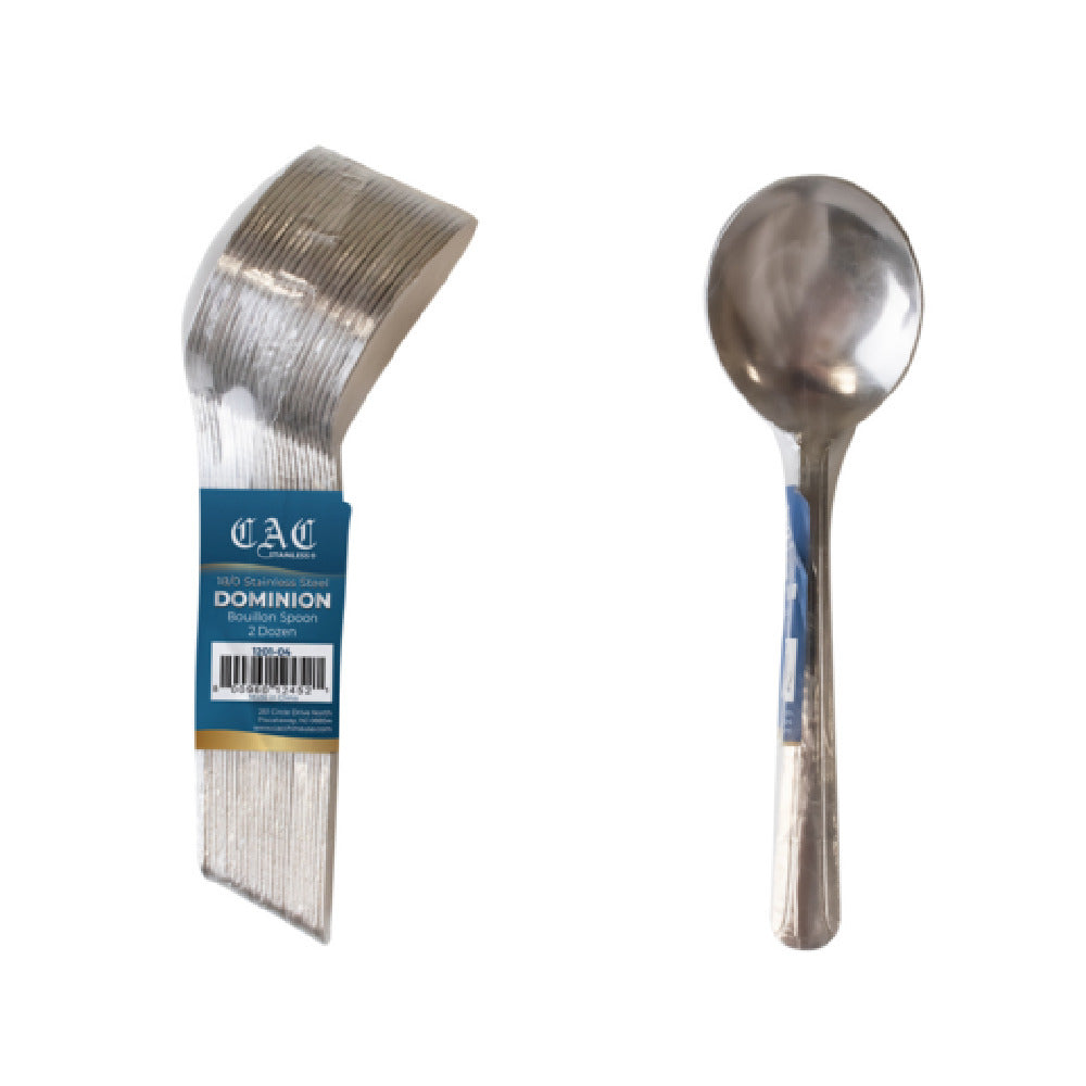 CAC China 1201-04 Dominion Bouillon Spoon 6" 18/0 Stainless Steel