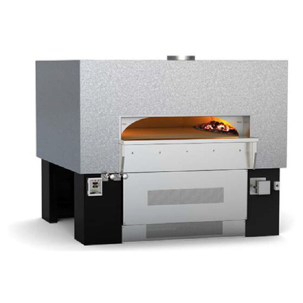 Wood Stone FD-9690RFGRRIRCL Fire Deck Stone Hearth Oven Two Radiant Flames On Right Side With Infrared Under Floor Burner And Coal Burning System On Left