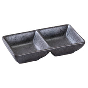 Yanco DB-4032 Diamond Black Sauce Dish 2 Oz. Per Compartment 5-1/2"