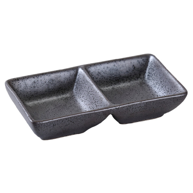Yanco DB-4032 Diamond Black Sauce Dish 2 Oz. Per Compartment 5-1/2"