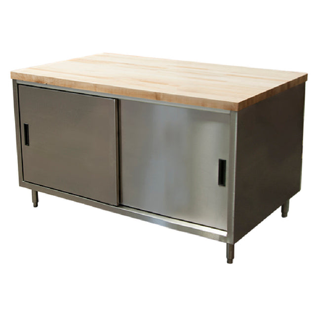 BK Resources CMT-3048S Chef Table Cabinet Base With Sliding Doors 48"W X 30"D X 34-3/4"H Overall Size
