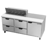 Beverage Air SPED72HC-10-4 Sandwich Top Refrigerated Counter Three-section 72"W