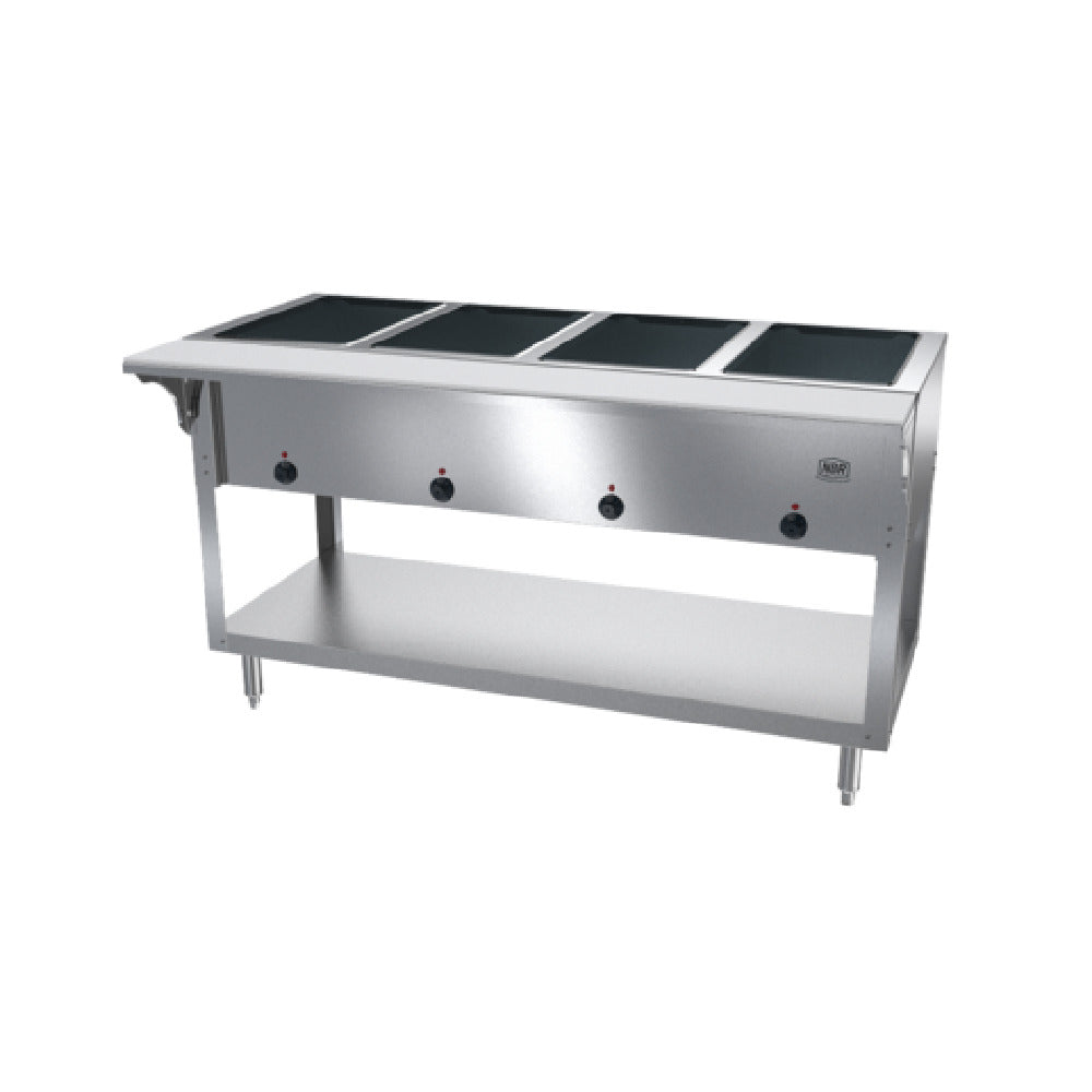 NBR Equipment HT-4SW-240 Hot Food Table Electric (4) 12" X 20" Seal Wells With Individual Drain Valves Individual Infinite Controls With Indicator Lights