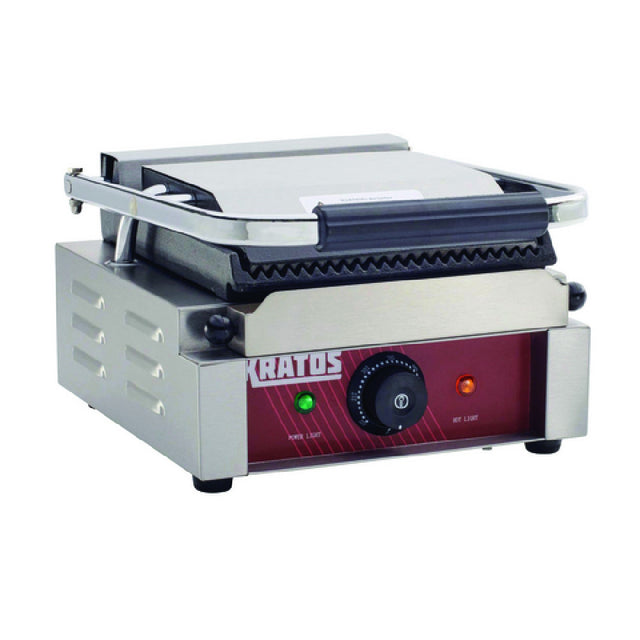 Hubert 29Y-017 - Kratos® Single Panini Grill, 11. 4"W X 12"D X 8.5"H, 9"X9" Plate