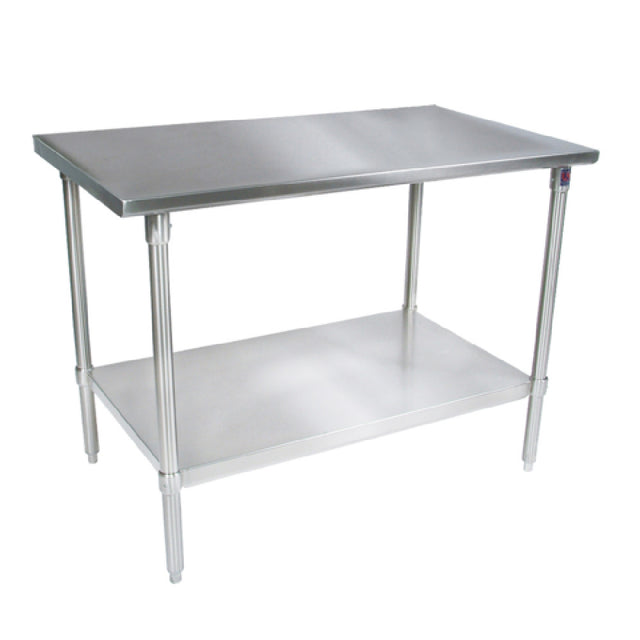 John Boos ST4-2448SSK Work Table 48"W X 24"D 14/300 Stainless Steel Flat Top
