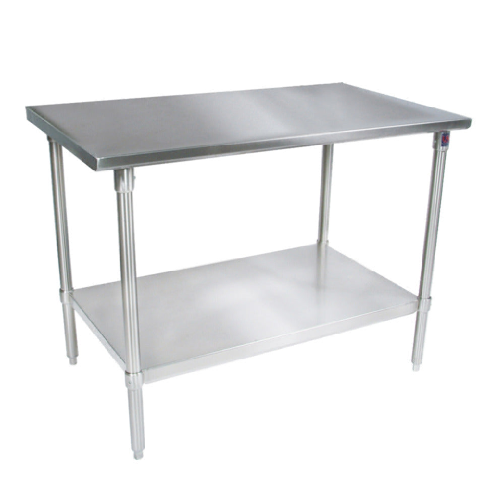 John Boos ST4-3684SSK Work Table 84"W X 36"D 14/300 Stainless Steel Flat Top