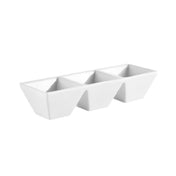 CAC China CN-3T7 CN Divided Side Dish Plate 1-1/2 Oz. Per Compartment 7"L X 2-1/2"W X 1-1/4"H