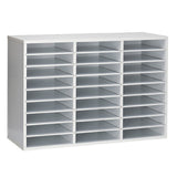 Alpine Industries ADIOF201-01-WHI Literature File Organizer 27 Compartment Cardboard