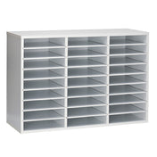 Alpine Industries ADIOF201-01-WHI Literature File Organizer 27 Compartment Cardboard