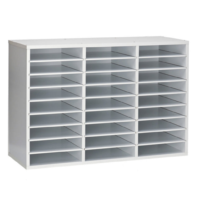 Alpine Industries ADIOF201-01-WHI Literature File Organizer 27 Compartment Cardboard