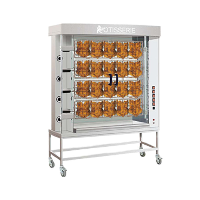 Rotisol FFS1425-4G-SS_NAT FauxFlame™ SPATCHCOCK Rotisserie Oven Gas Countertop
