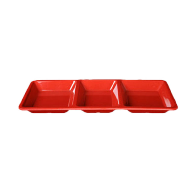 Thunder Group PS5103RD Compartment Plate 3-wells 28 Oz.