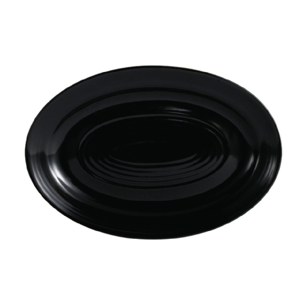 CAC China TG-51-BLK Tango Platter 15-3/4"L X 11"W X 1-1/2"H Oval