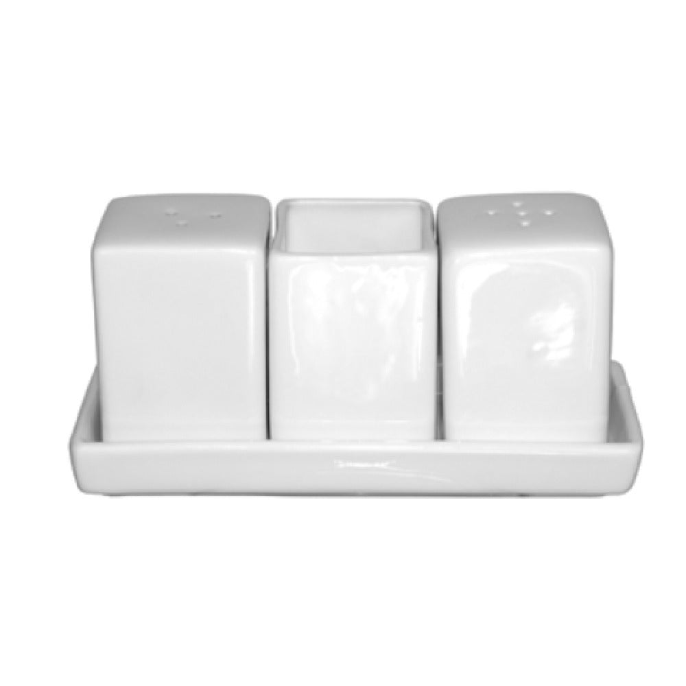 International Tableware MD-115 Salt & Pepper Shaker Tray Set 5-1/4" X 2-1/8" X 2-1/2"H
