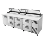 True Refrigeration TPP-AT-119D-6-HC Pizza Prep 33 41°F Pan Rail