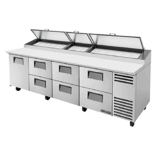 True Refrigeration TPP-AT-119D-6-HC Pizza Prep 33 41°F Pan Rail