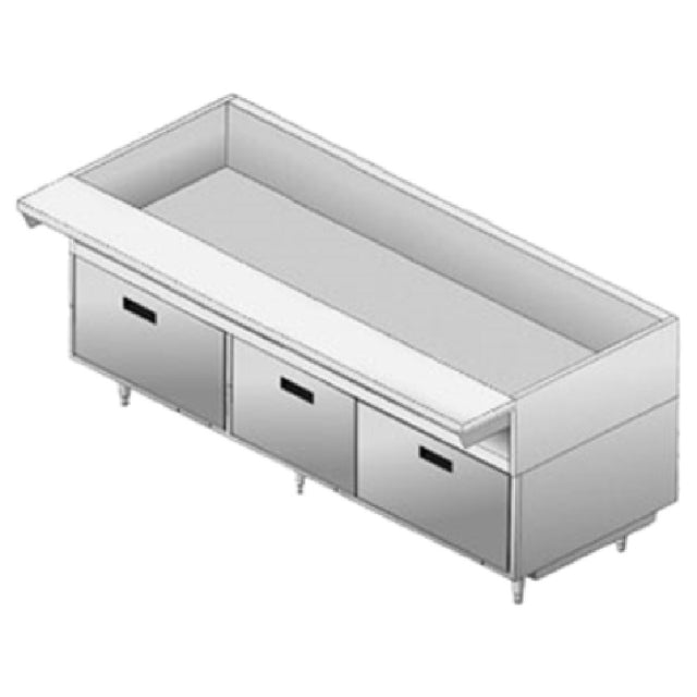 Delfield F17DD73 Equipment Stand 73" Long Drawer Base With (1) 19" & (1) 27" Drawers