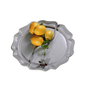 Bon Chef 2036DDKBLU Queen Anne Divided Platter 15-3/4" Dia. X 1"H Round